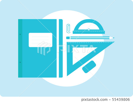School supplies in blue School supplies in blue 55439806
