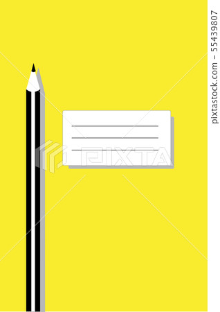 Pencil and a note on yellow background Pencil and a note on yellow background 55439807