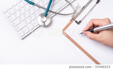 Doctor stethoscope medical top view doctor flatlay stethoscope medical doctor 55440323