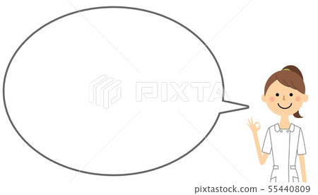 Nurse making OK sign Speech Nurse making OK sign Speech 55440809