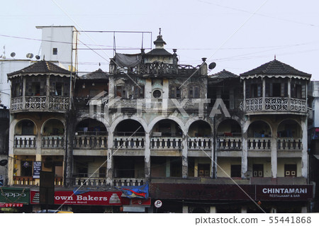 An old house on Pune street, Mahaharshtra, India. An old house on Pune street, Mahaharshtra, India. 55441868