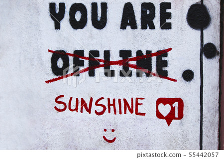 Quote grafitti on wall, street or wall art. Quote grafitti on wall, street or wall art. 55442057