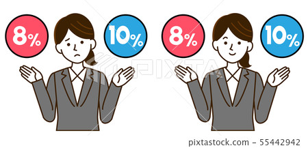 降低稅率女人簡單的插圖 降低稅率女人簡單的插圖 55442942