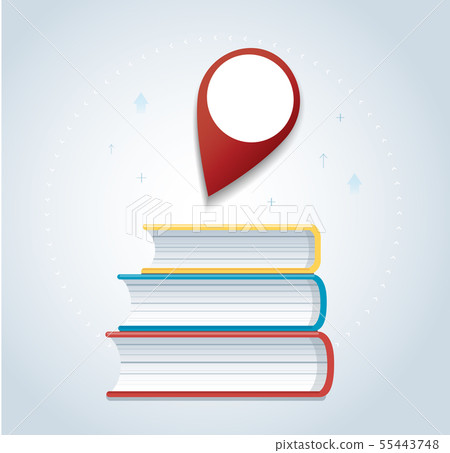 pin icon on books icon design vector pin icon on books icon design vector 55443748
