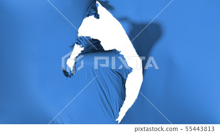 Damaged Blue color flag Damaged Blue color flag 55443813