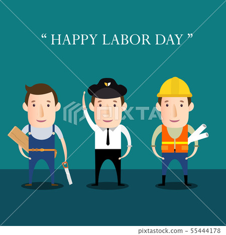 Cartoon Character Occupation For Labor Day. 55444178