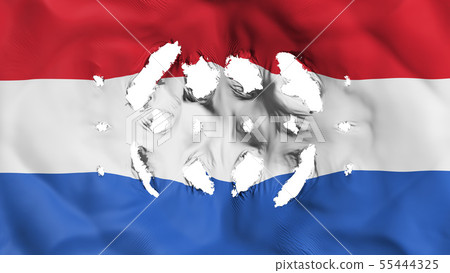 Netherlands flag with a small holes 55444325