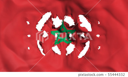 Morocco flag with a small holes Morocco flag with a small holes 55444332