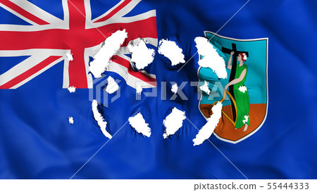 Montserrat flag with a small holes Montserrat flag with a small holes 55444333