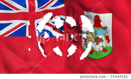 Bermuda flag with a small holes Bermuda flag with a small holes 55444582