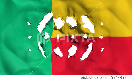 Benin flag with a small holes Benin flag with a small holes 55444583