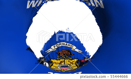 Big hole in Wisconsin state flag 55444666