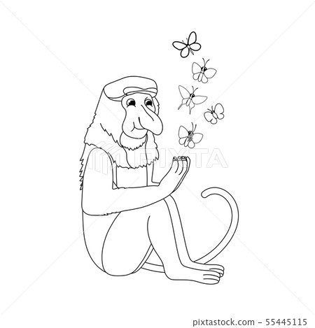 vector line cartoon animal clip art vector line cartoon animal clip art 55445115