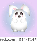 Vector illustration of cute white rabbit 55445147