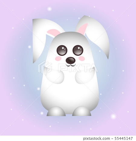 Vector illustration of cute white rabbit 55445147