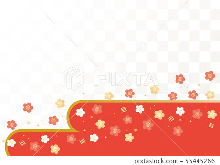 Background material-cute Japanese pattern (Ume) yoko 1 55445266