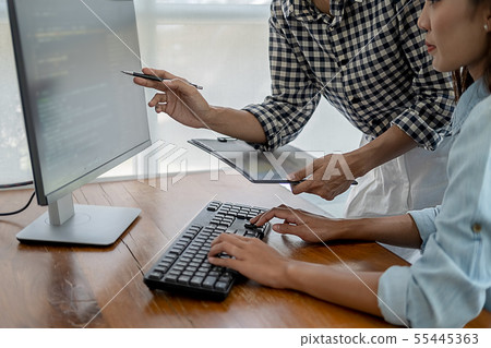 Programmer working in a software development and 55445363