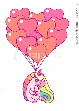 vector flat rainbow unicorn 55445597