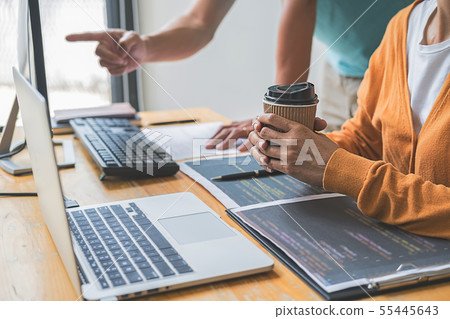 Programmer working in a software development and 55445643