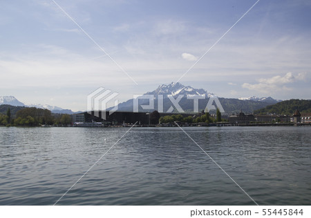 Swiss Alps from the old part of Lucerne 55445844