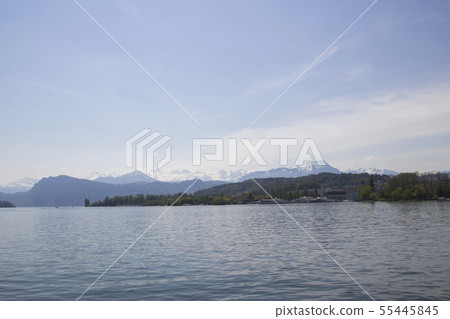 Swiss Alps from the old part of Lucerne 55445845