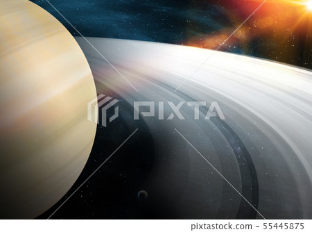 Saturn planet in outer space showing the beauty of Saturn planet in outer space showing the beauty of 55445875