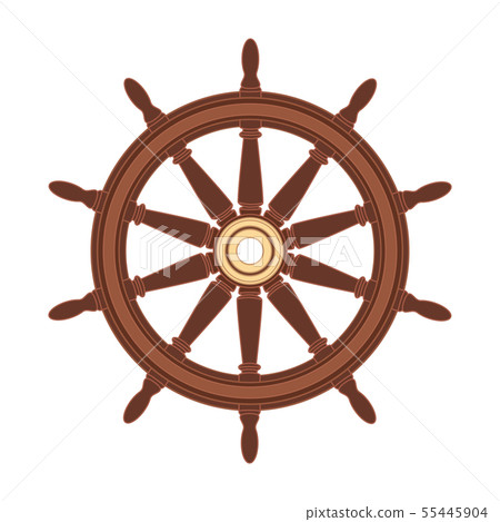 vector boat handwheel, ship wheel helm 55445904