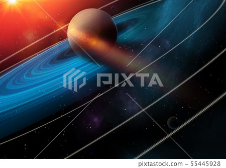 Saturn planet  in Outer Space Showing the Beauty 55445928