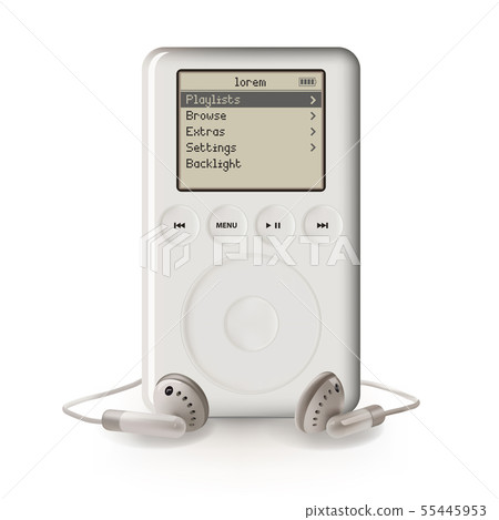 Realistic illustration of mp3 music player gadget 55445953