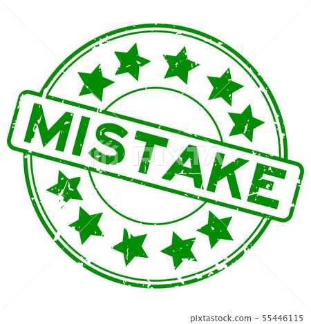 Grunge green mistake word round rubber seal stamp 55446115