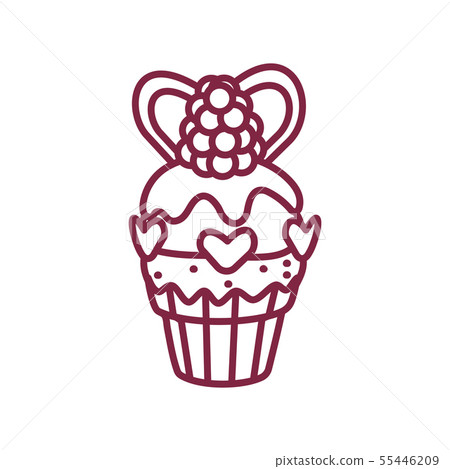vector cute cupcake sweets art 55446209