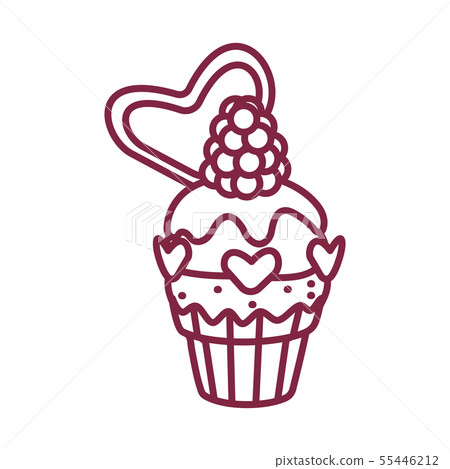 vector cute cupcake sweets art 55446212
