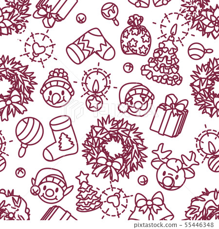 vector christmas seamless pattern - Stock Illustration [55446348] - PIXTA