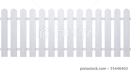 Wooden white fence illustration. Farm wood wall yard, cartoon garden. Timber gate background pattern Wooden white fence illustration. Farm wood wall yard, cartoon garden. Timber gate background pattern 55446403