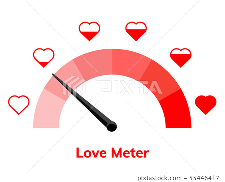 Love meter heart indicator. Love day full test valentine background card progress 55446417