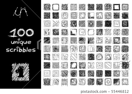vector black 100 SCRIBBLES objects set vector black 100 SCRIBBLES objects set 55446812