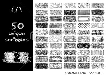 vector black 50 SCRIBBLES objects set vector black 50 SCRIBBLES objects set 55446816