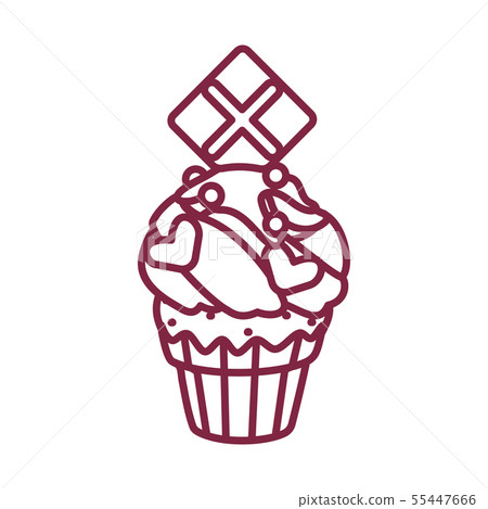 vector cute cupcake sweets art 55447666