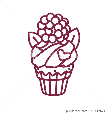 vector cute cupcake sweets art 55447671