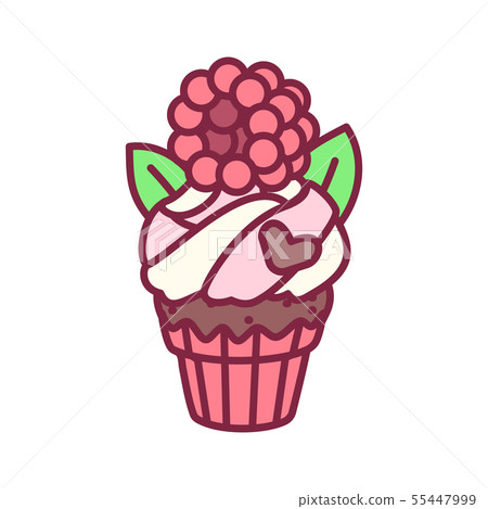 vector cute cupcake sweets art 55447999