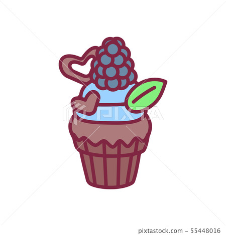 vector cute cupcake sweets art 55448016