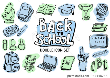 Hand drawn back to school doodle sketch Hand drawn back to school doodle sketch 55448766