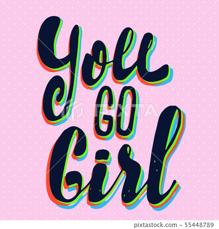 Girl power, feminism quotes. Doodle vector Girl power, feminism quotes. Doodle vector 55448789