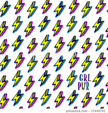 Girl power, feminism quotes. Doodle vector 55448791