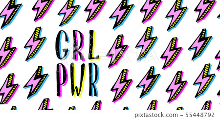Girl power quotes and illustrations in pop-art Girl power quotes and illustrations in pop-art 55448792