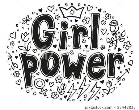 Girl power quotes and illustrations 55448833