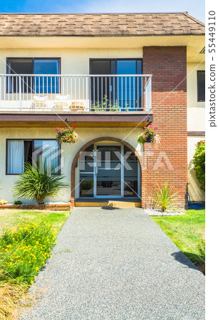 Main entrance of residential house with concrete Main entrance of residential house with concrete 55449110