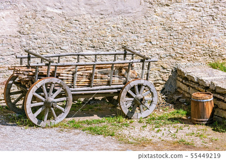Cart with firewood. Cart with firewood. 55449219