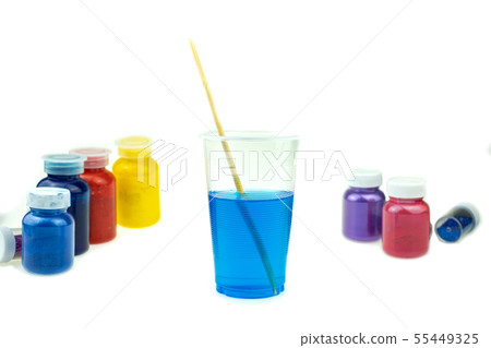 Mixing color epoxy resin in plastic cup for castin 55449325