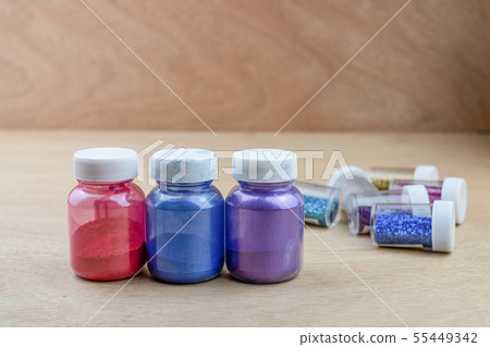 Mixing color epoxy resin in plastic cup for castin Mixing color epoxy resin in plastic cup for castin 55449342